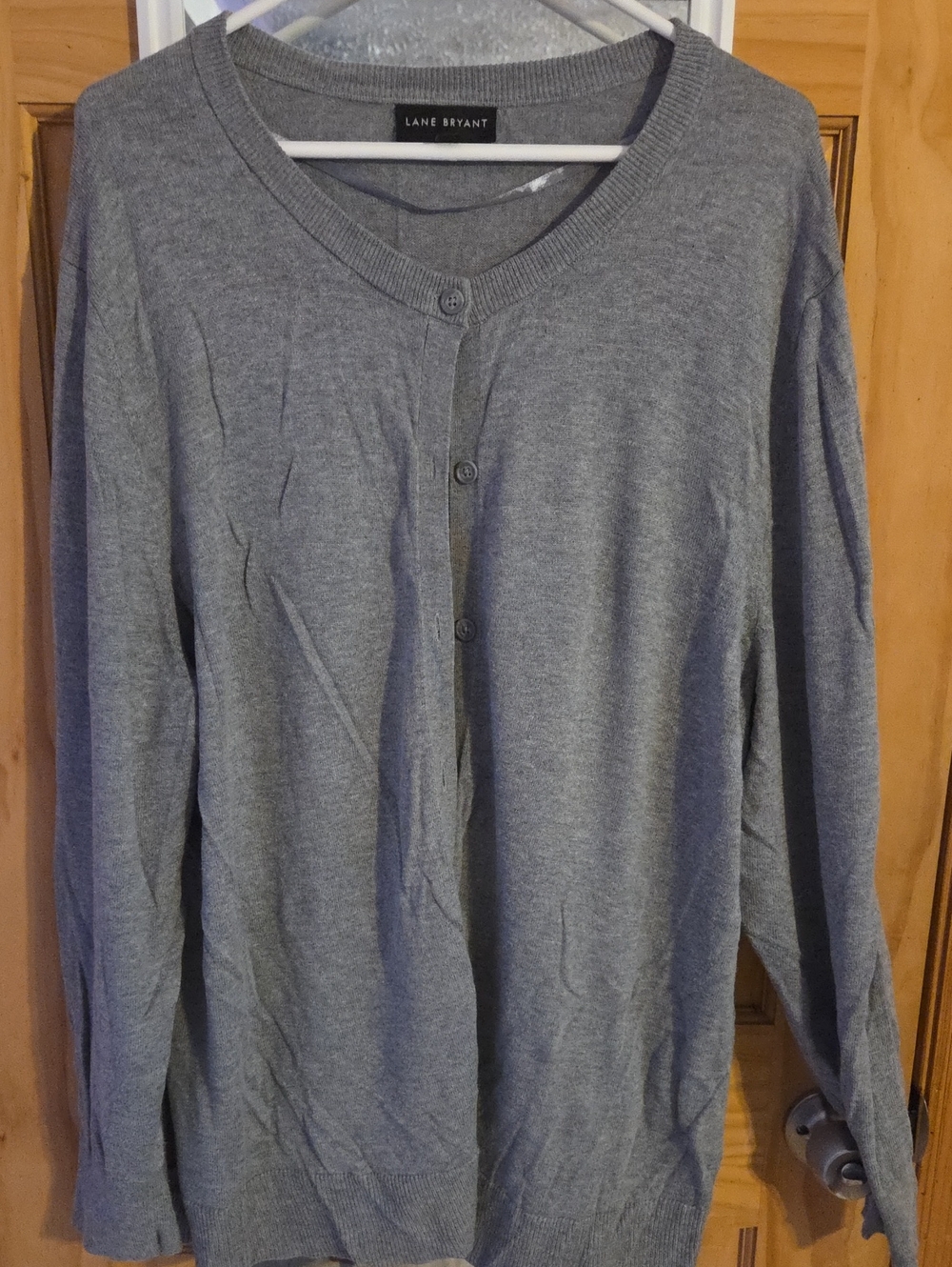 Lane Bryant Gray Women's Button-Front Cardigan Sweater